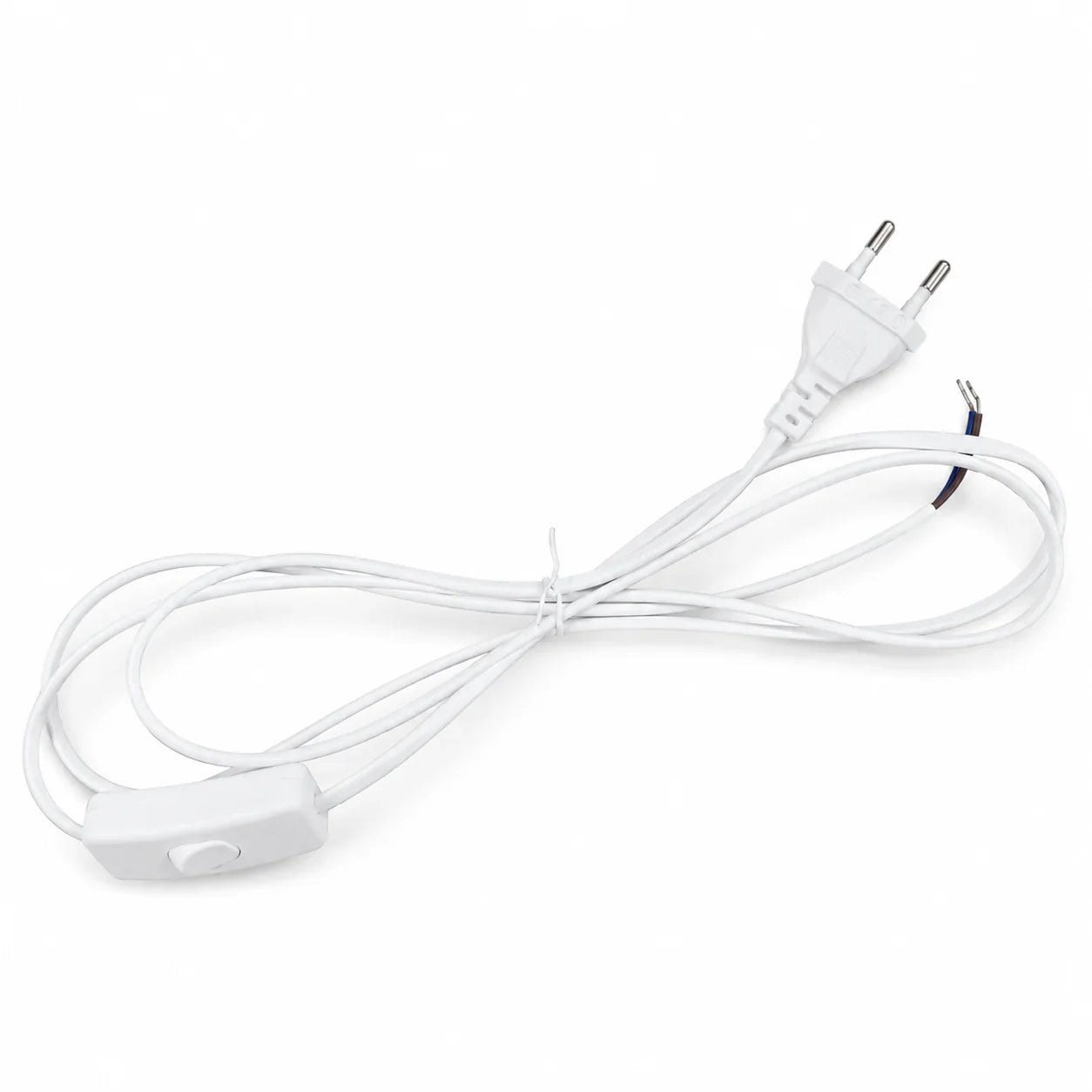 Cable blanco con interruptor y enchufe para iluminación UVB en terrarios de reptiles