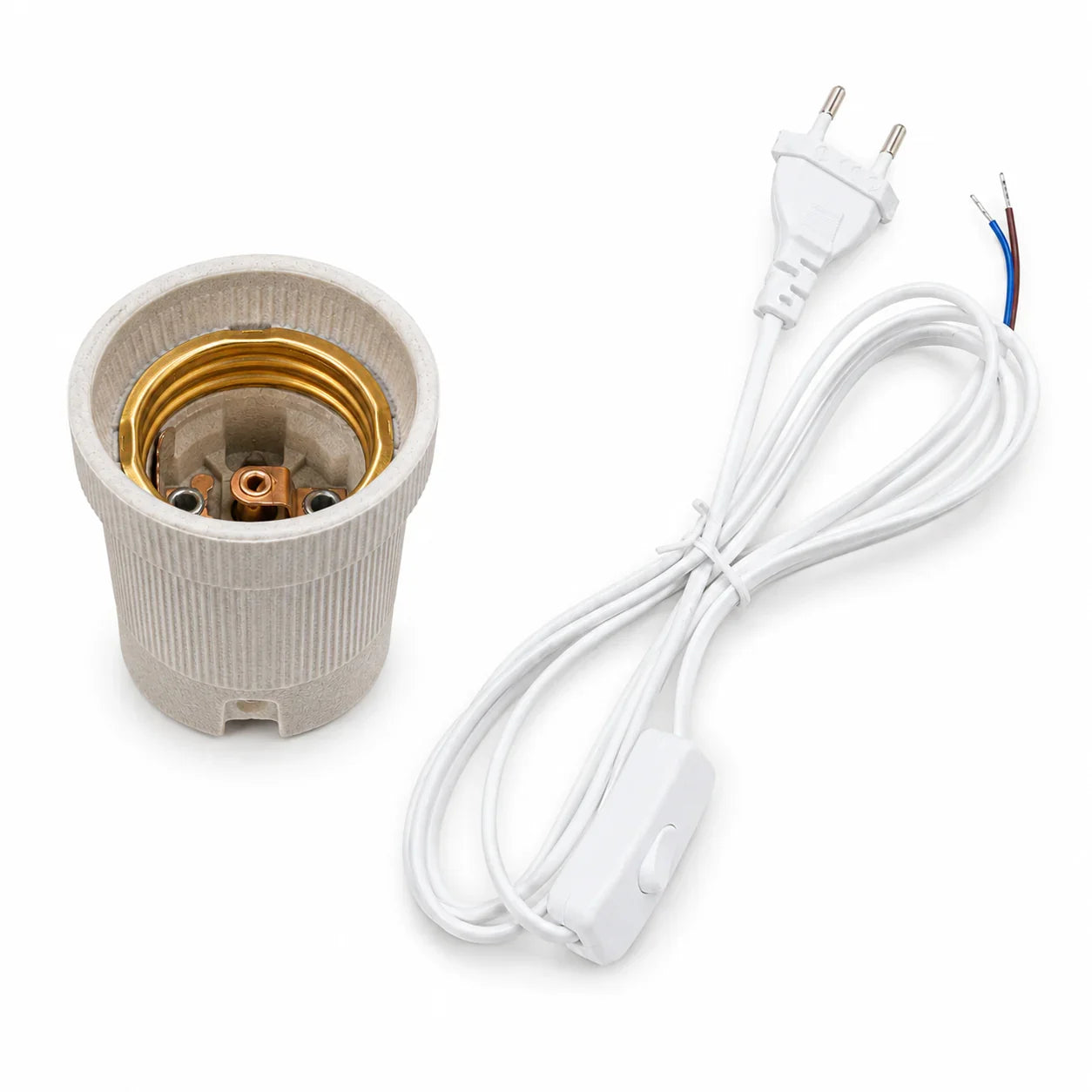Enchufe cerámico para iluminación UVB con cable y interruptor, ideal para terrarios de reptiles