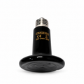 Emisor de calor cerámico negro para terrarios y reptiles DFT REPTILE de 50W con rosca E27, visto de frente sobre fondo blanco.