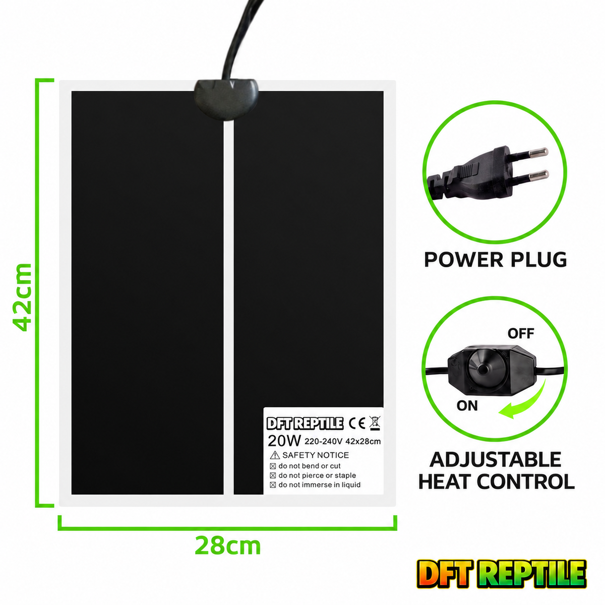 Manta Térmica para Reptiles con Regulador de Calor