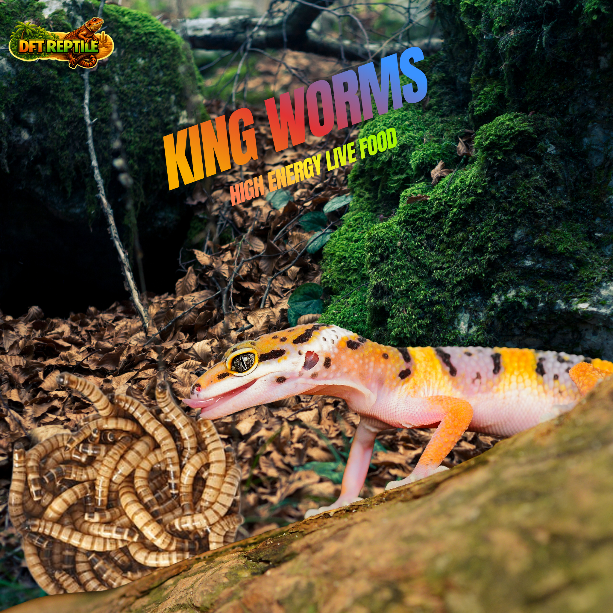 Zophobas morio o gusano rey como alimento vivo energético para reptiles